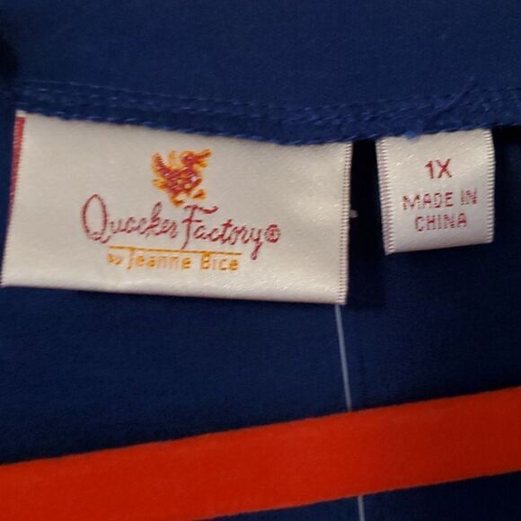 QUACKER FACTORY BANDANA EMBROIDERED 3/4 SLEEVE  KNIT TUNIC 1X NEW - Picture 2 of 8